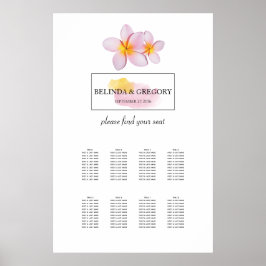Tropische Plumeria Frangipani Hochzeitskarte Poster