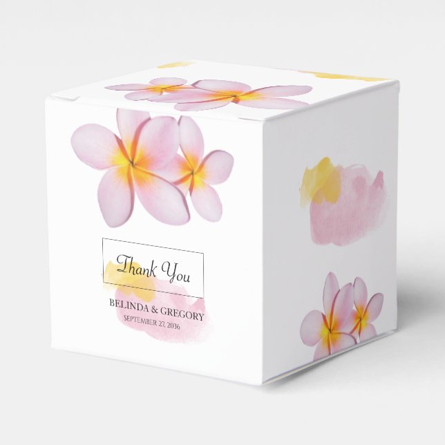 Tropische Plumeria Frangipani Wedding Geschenkschachtel (Vorderseite)