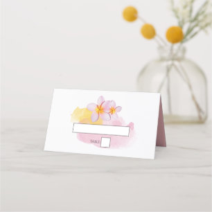 Tropische Plumeria Frangipani Wedding Platzkarte