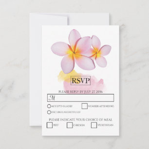 Tropische Plumeria Frangipani Wedding RSVP Cards