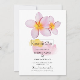 Tropische Plumeria Frangipani Wedding Save The Date