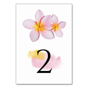 Tropische Plumeria Frangipani Wedding Tischnummer