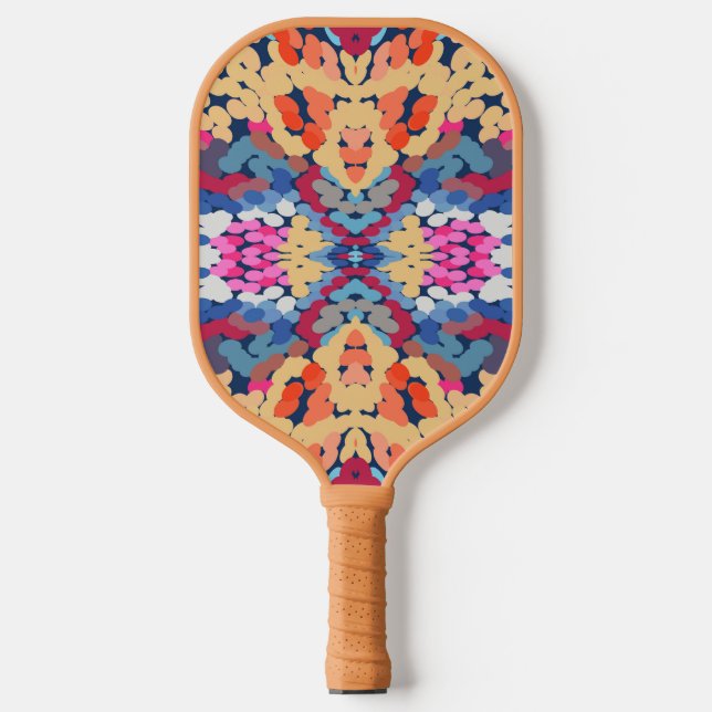 Tropische Plumeria Gepunktete Blume Muster Pickleball Schläger (Vorderseite)
