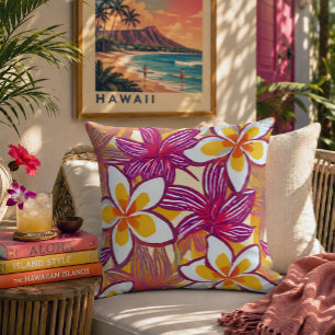 Tropische Plumeria Hawaii Kissenhülle Kissen