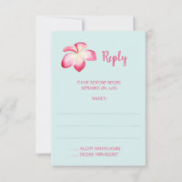 Tropische Plumeria Hochzeitskarte