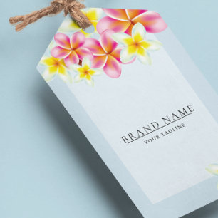 Tropische Plumeria Logo QR Code Hang Tags W/String Geschenkanhänger