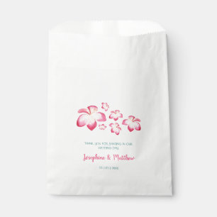 Tropische Plumeria Pink Wasserfarbenhochzeit Geschenktütchen