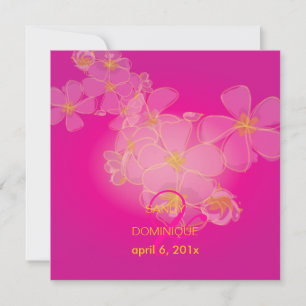 Tropische/Plumerien/Hochzeit in Urlaubsort Einladung