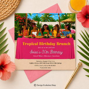 Tropische Poolparty-Brunch-Einladung Einladung