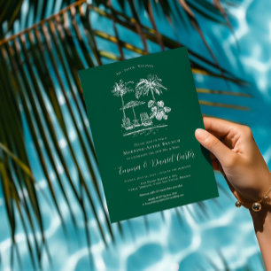 Tropische Poolparty   Morgen nach dem Hochzeitsbru Einladung