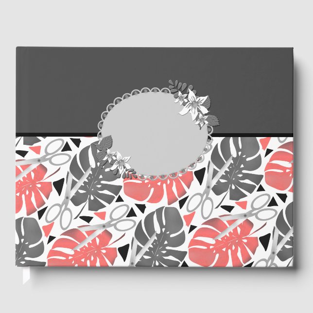 Tropische Print Monstera Leaves Gästebuch (Vorderseite)