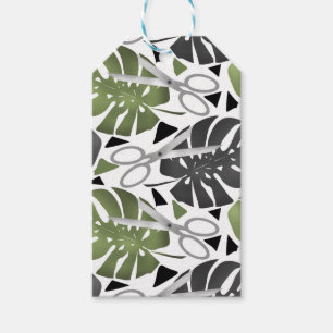 Tropische Print Monstera Leaves Geschenkanhänger