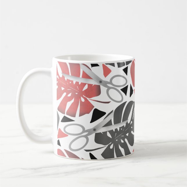 Tropische Print Monstera Leaves Kaffeetasse (Links)