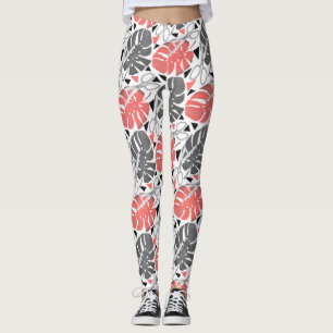 Tropische Print Monstera Leaves Leggings