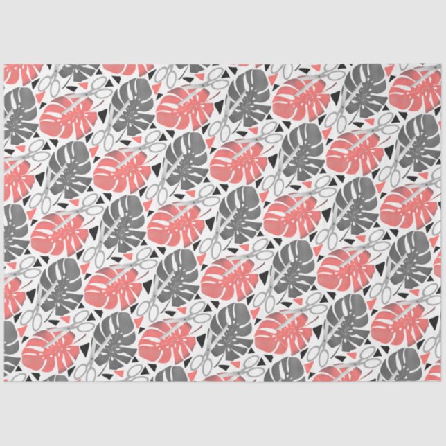 Tropische Print Monstera Leaves Seidenpapier (Vorderseite)