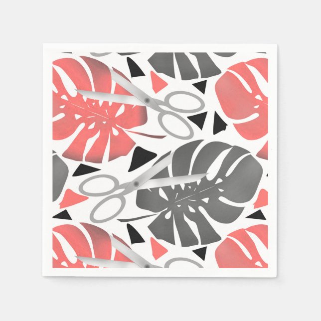 Tropische Print Monstera Leaves Serviette (Vorderseite)