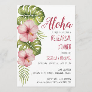 Tropische Probe Abendessen Aloha Einladung