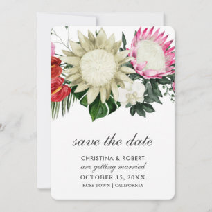 Tropische Protea Monstera Botanische Save The Date