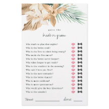 Tropische Ratschläge, wer Braut- oder Duschenspiel