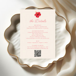 Tropische Retro-Küsteninsel-Hochzeitsdetails Begleitkarte