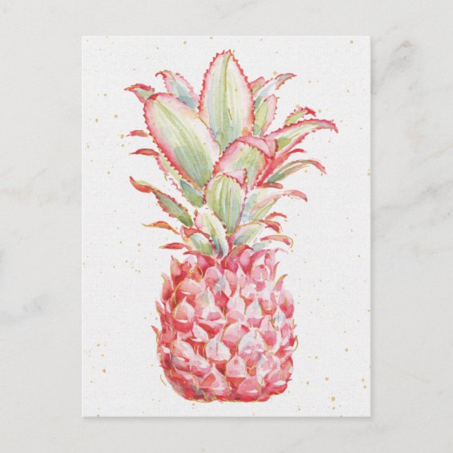 Tropische | rosa Ananas Postkarte (Vorderseite)