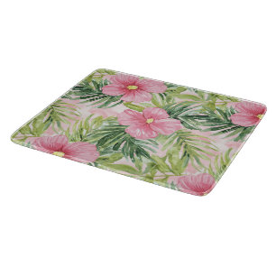 Tropische rosa Blumen Schneidebrett