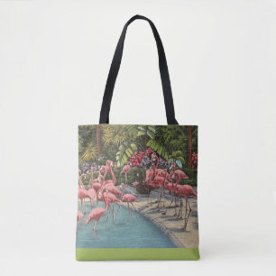 Tropische rosa Flamingo-Flamboyanz-Schultertasche