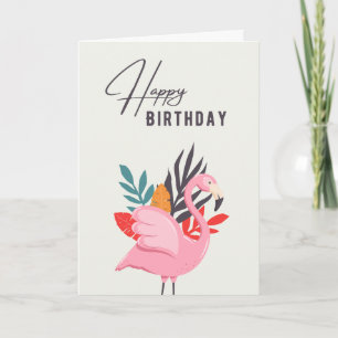 Tropische rosa Flamingo-Geburtstagskarte Karte
