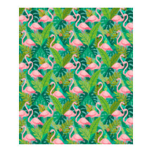 Tropische rosa Flamingos Dschungelfoliage