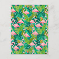 Tropische rosa Flamingos Dschungelfoliage