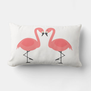 Tropische rosa Flamingos Liebe - Hochzeit Strand L Lendenkissen