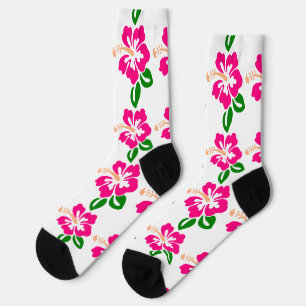 Tropische rosa Hibiskusblüte Thunder_Cove Socken