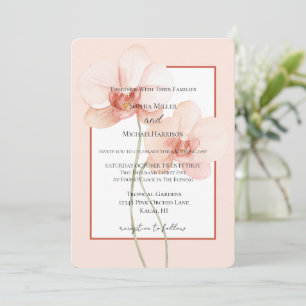 Tropische rosa Orchideen Hochzeit Einladung
