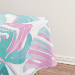 Tropische rosa Palmblätter Tischdecke