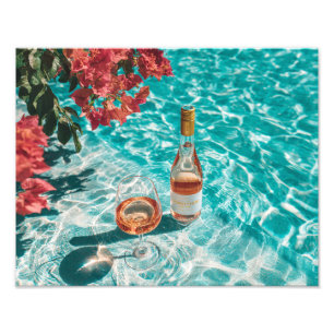 Tropische Rosé-Poolside-Sommer-Vibes-Szene Fotodruck