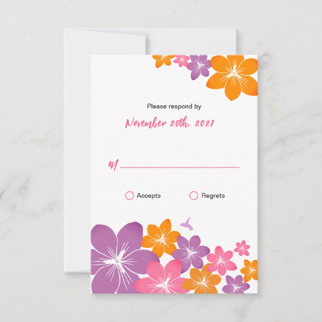 Tropische RSVP-Karte RSVP Karte (Vorderseite)