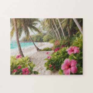 Tropische Ruhe Palmbaumparadies Puzzle