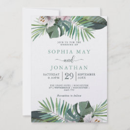 Tropische Rustikale Hochzeitspalme Sommer Feiertagskarte