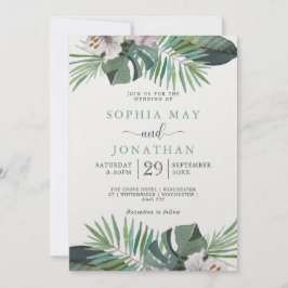 Tropische Rustikale Hochzeitspalme Sommer Feiertagskarte