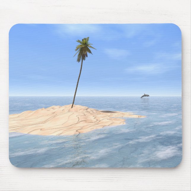 "Tropische Sandbank" Mousepad (Vorne)