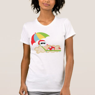 Tropische Sankt auf Strand T-Shirt