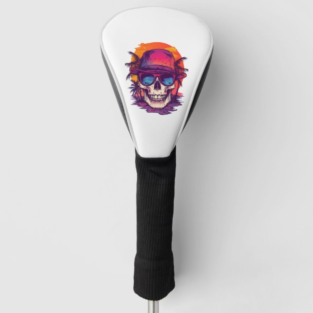 Tropische Schädel Stimmung Golf Headcover (Vorderseite)