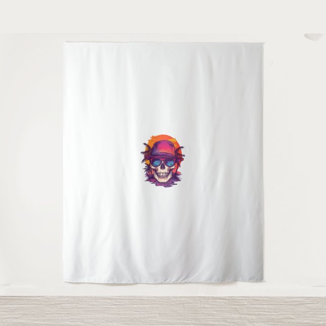 Tropische Schädelblume Wandteppich (Vorderseite)