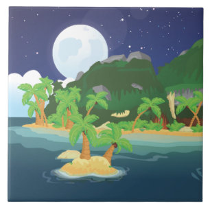 Tropische Schatzinsel Fliese