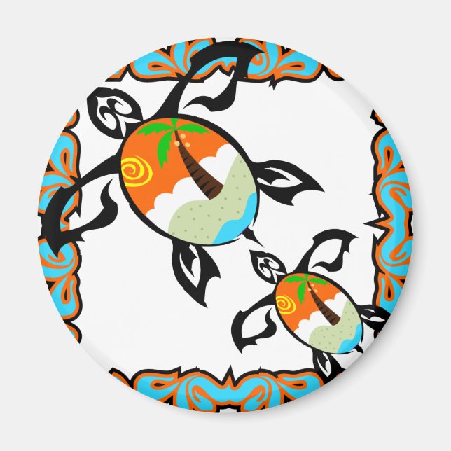Tropische Schildkröte Magnet (Vorne)