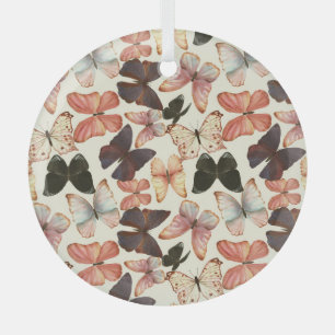 Tropische Schmetterlinge: Aquarellfarbenes, nahtlo Ornament Aus Glas