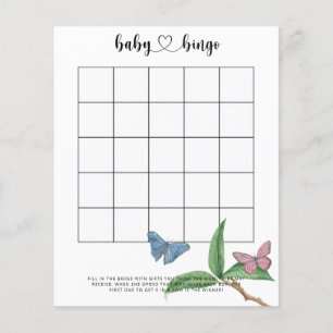 Tropische Schmetterlinge - Baby Dusche Bingo Spiel