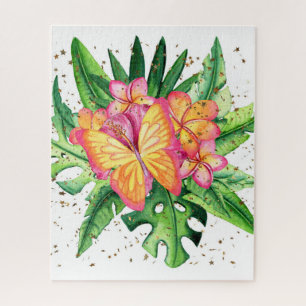 Tropische Schmetterlinge und Blume Puzzle