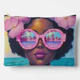 Tropische Schönheit in Rosa Zubehörtasche