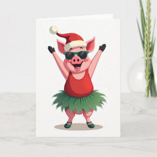 Tropische Schwein-Weihnachtskarte Karte